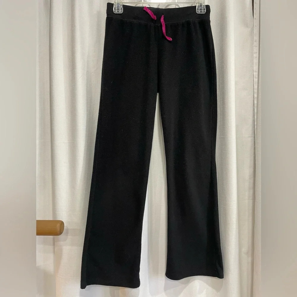 Kids Black Pajama Bottoms Fuzzy Pants Size 14 SO